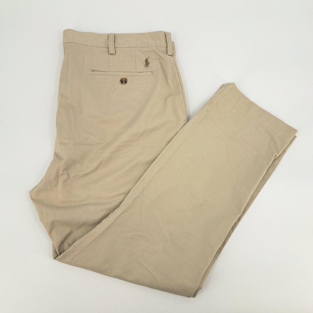 Polo Ralph Lauren Stretch Straight Fit Chino Pants Mens 40/30 Cotton Khaki Tan